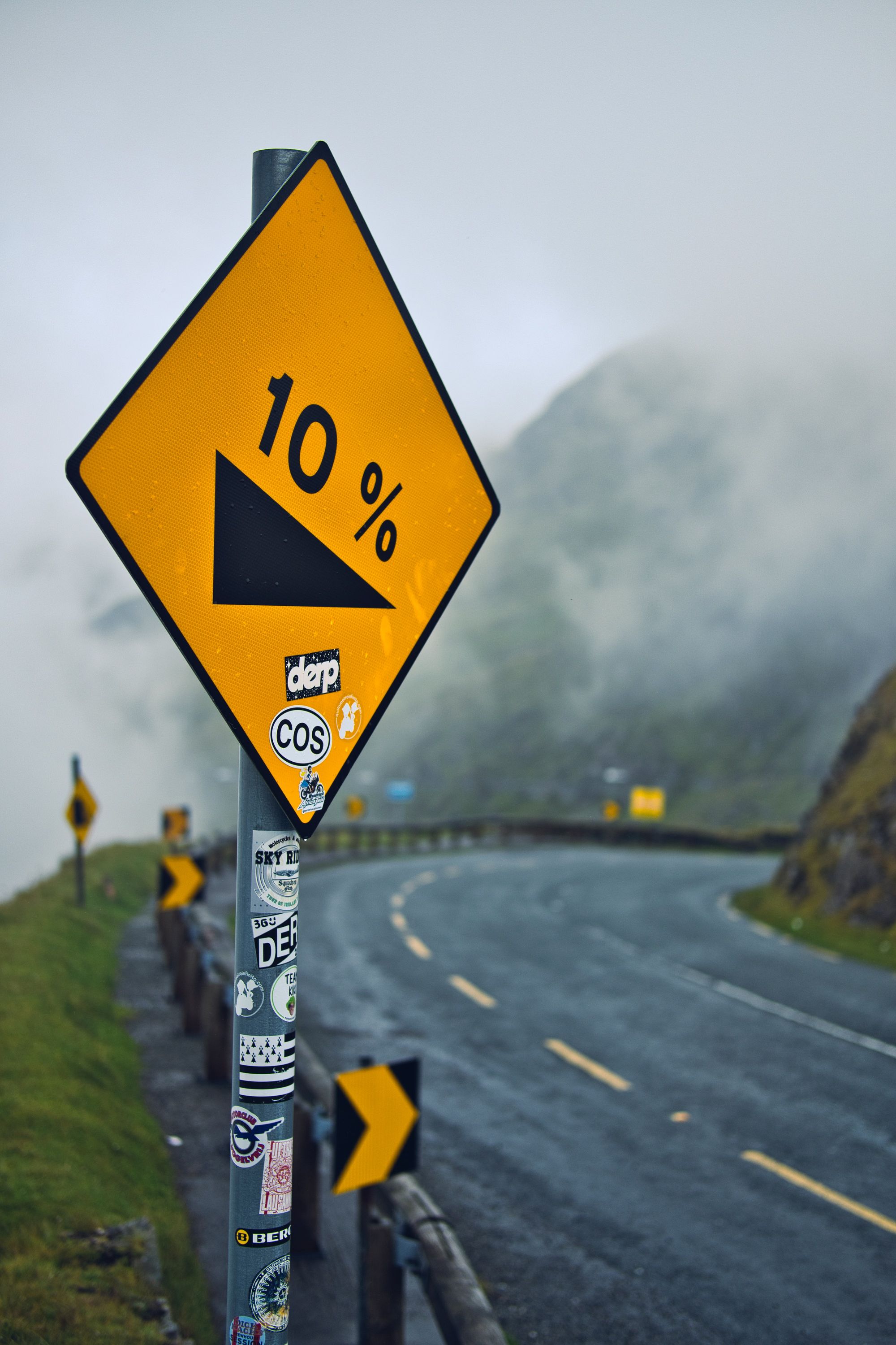 Straßenschild mit der Aufschrift "10 %" 