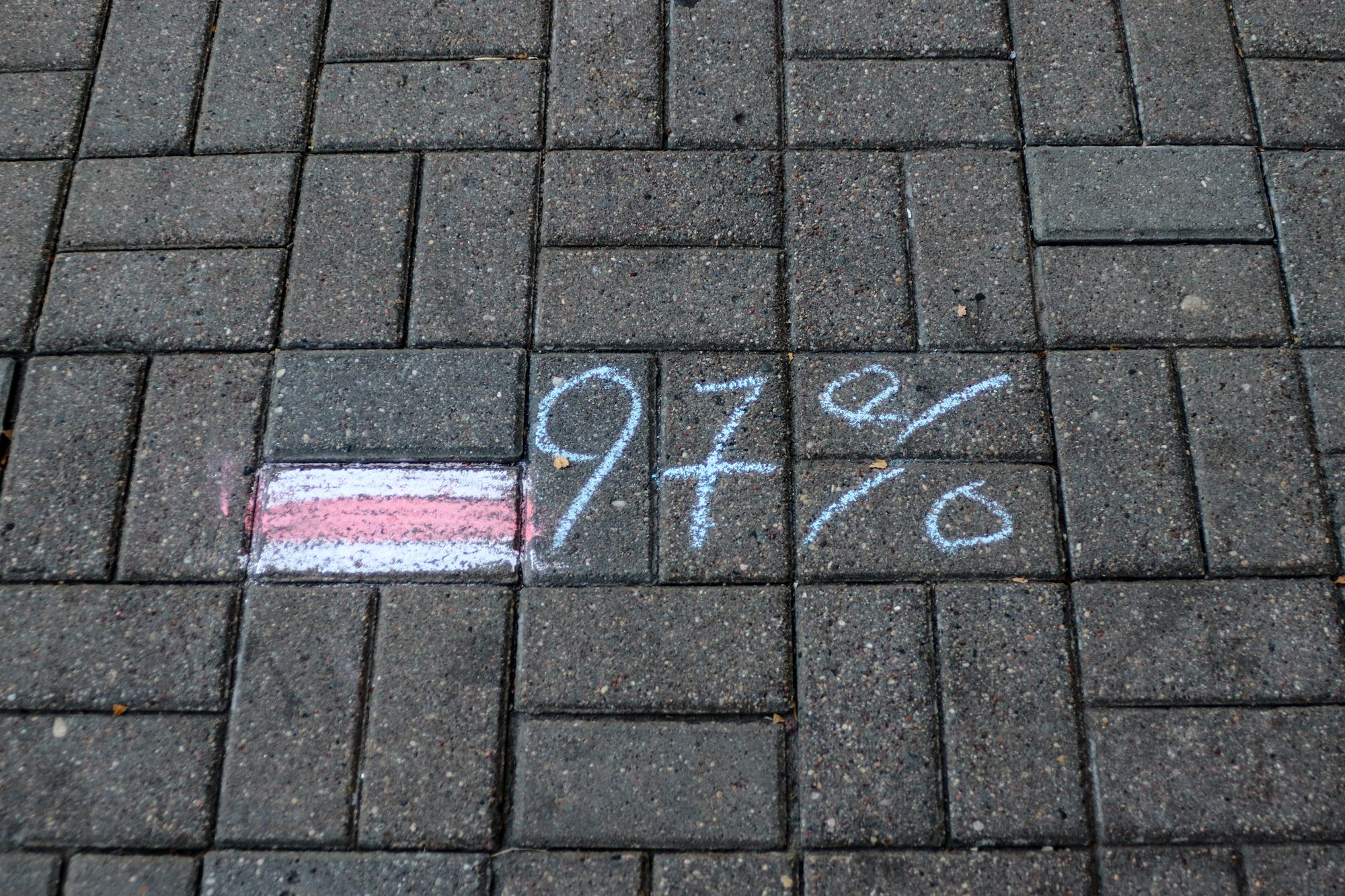 „97 %“ – mit Kreide auf die Straße gemalt