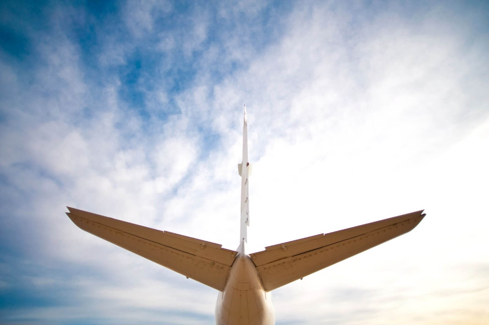 Close up of a plane's tail. (Tale vs. Tail)