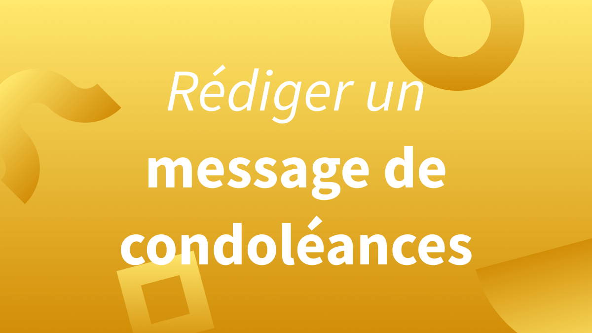 Titre Rédiger un message de condoléances sur fond jaune