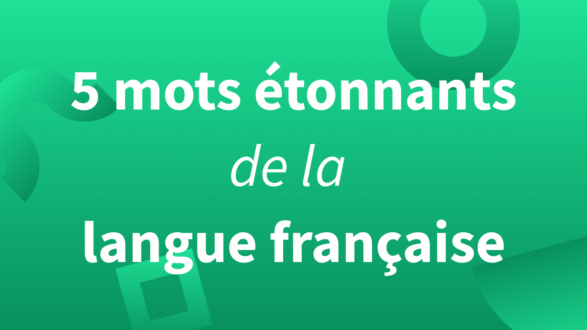 Titre 5 mots étonnants de la langue française sur fond vert 