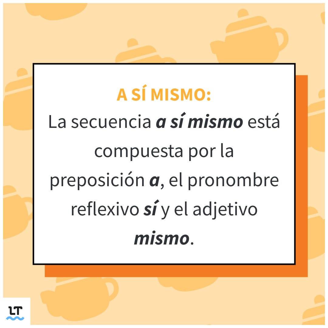 Cuándo se escribe a sí mismo en tres palabras.