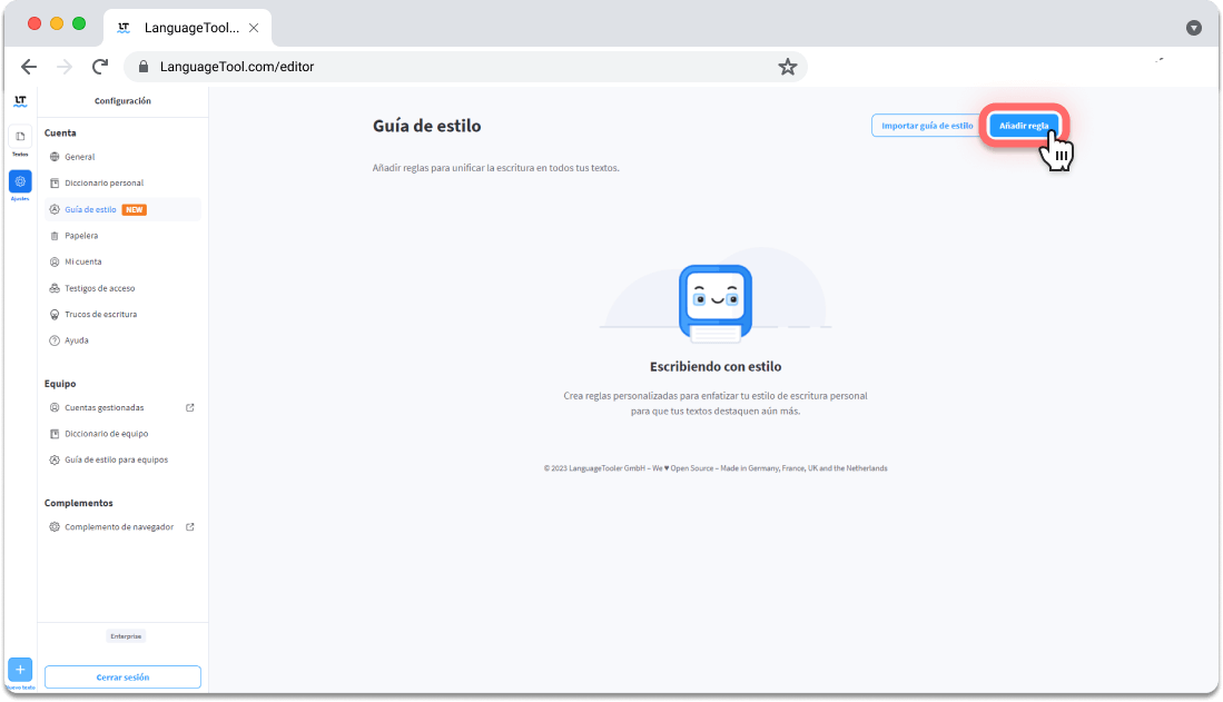 Cómo podemos añadir reglas a la guía de estilo de LanguageTool paso a paso.