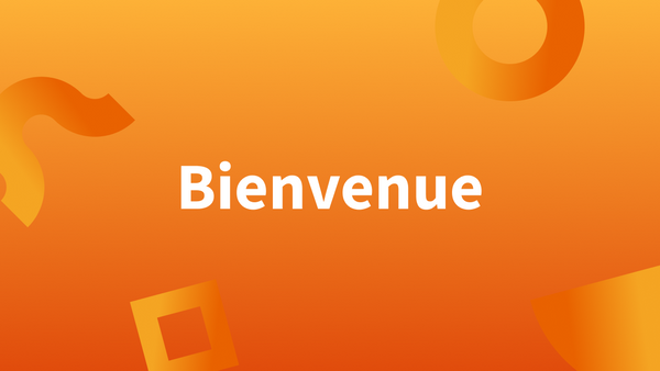 Image de couleur orange avec mot français Bienvenue 