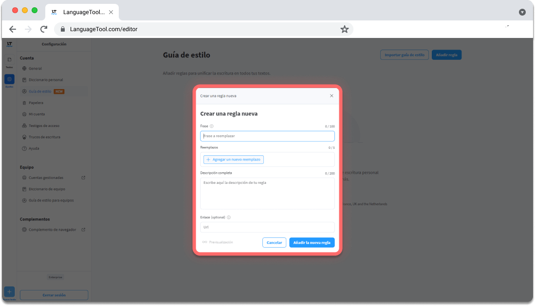 Cómo crearte reglas en la guía de estilo de LanguageTool.