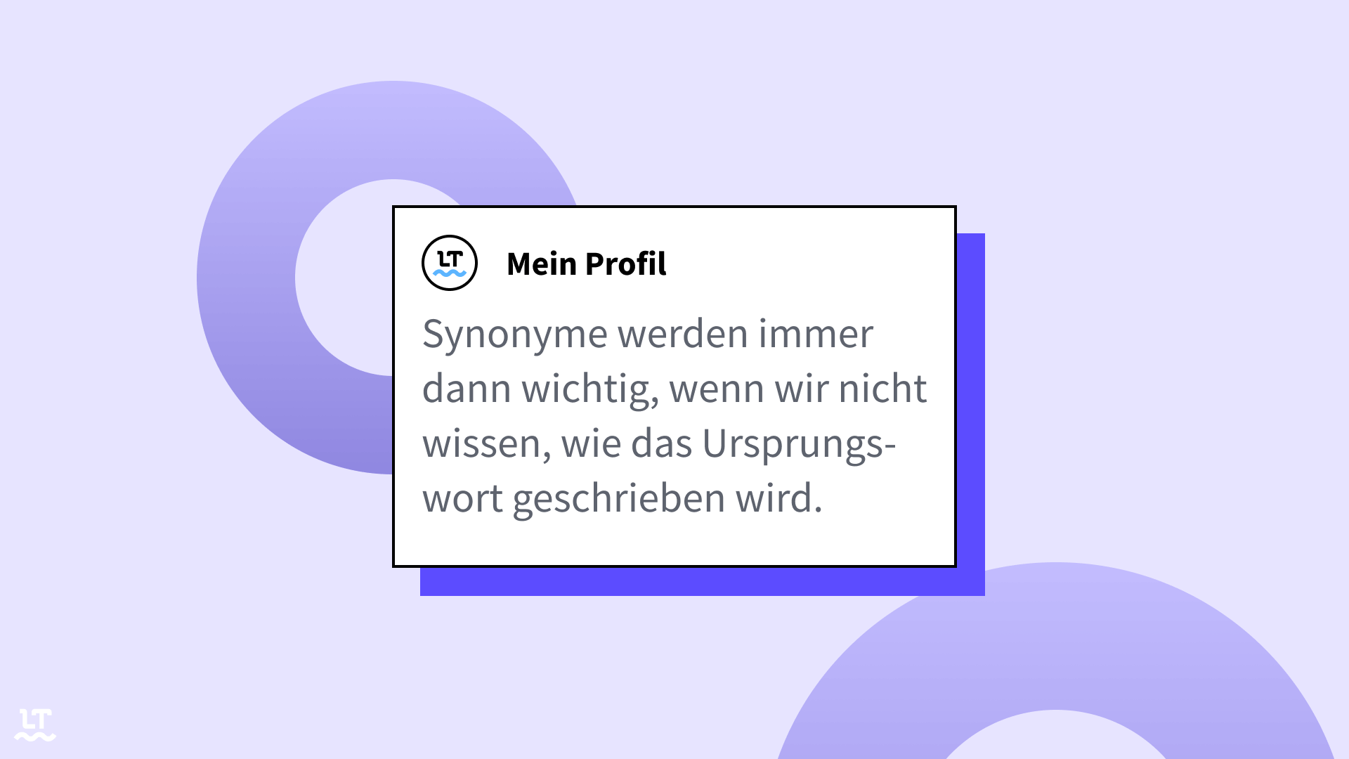 Synonyme sind von Vorteil, wenn wir nicht wissen, wie das Ursprungswort geschrieben wird. 