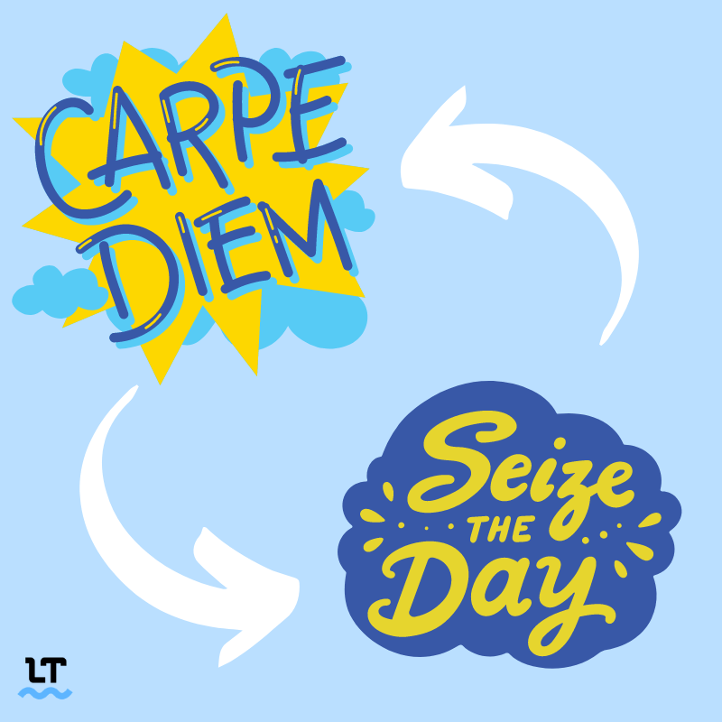 Graphic reads "Carpe Diem" and "Seize the Day."