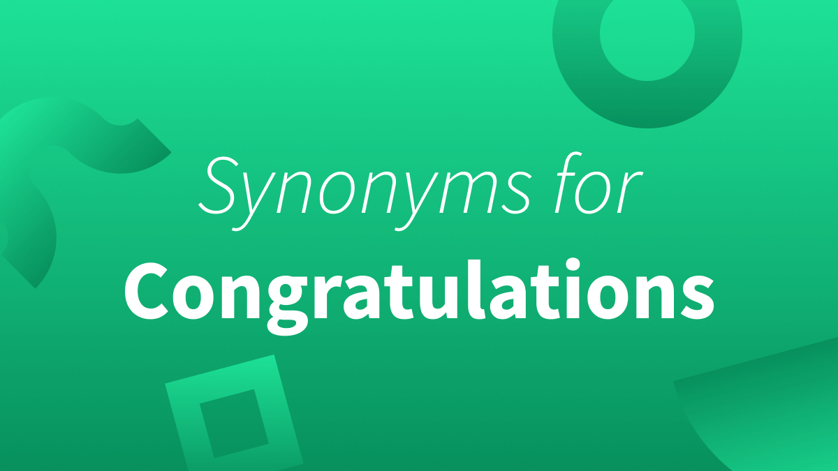  White text over green background reads "Other Ways To Say Congratulations"