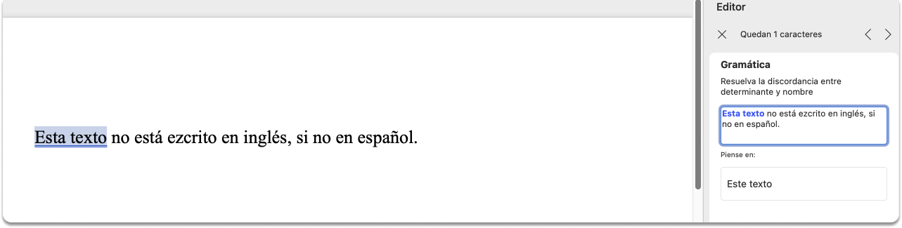 Cómo aparecen los errores básicos corregidos en Word.