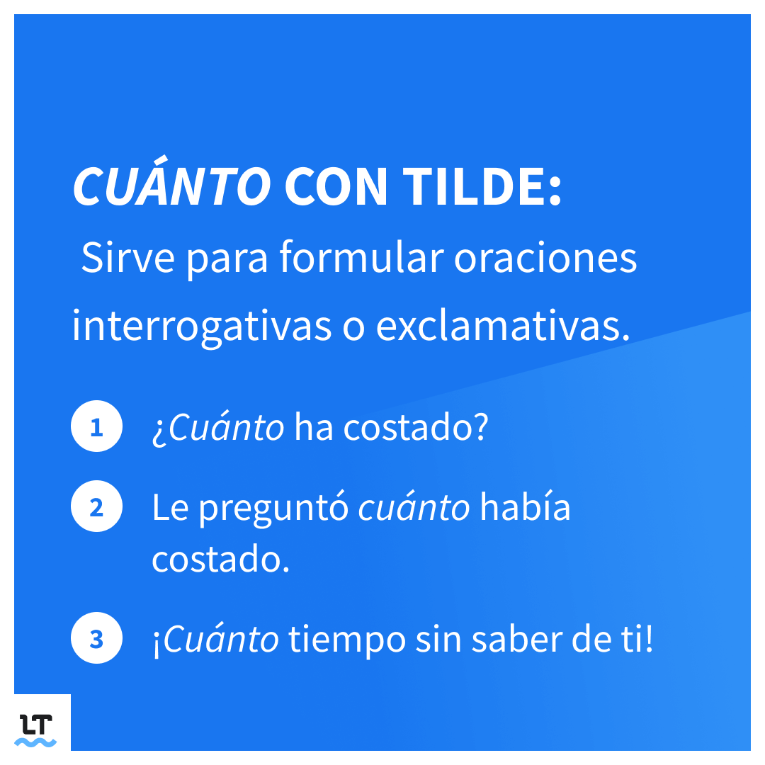 Cuánto con tilde: usos ortográficos y ejemplos.