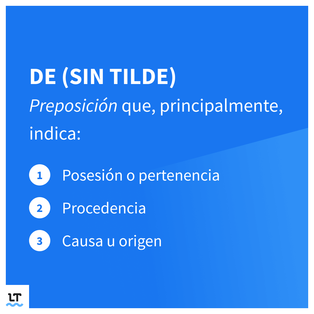 De sin tilde: cuándo se utiliza y ejemplos.