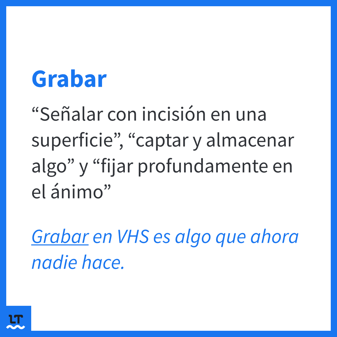 Significado, usos y ejemplos con grabar.