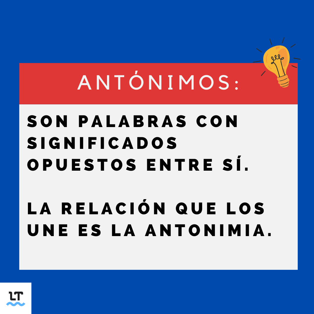 Definición de antónomo y antonimia.