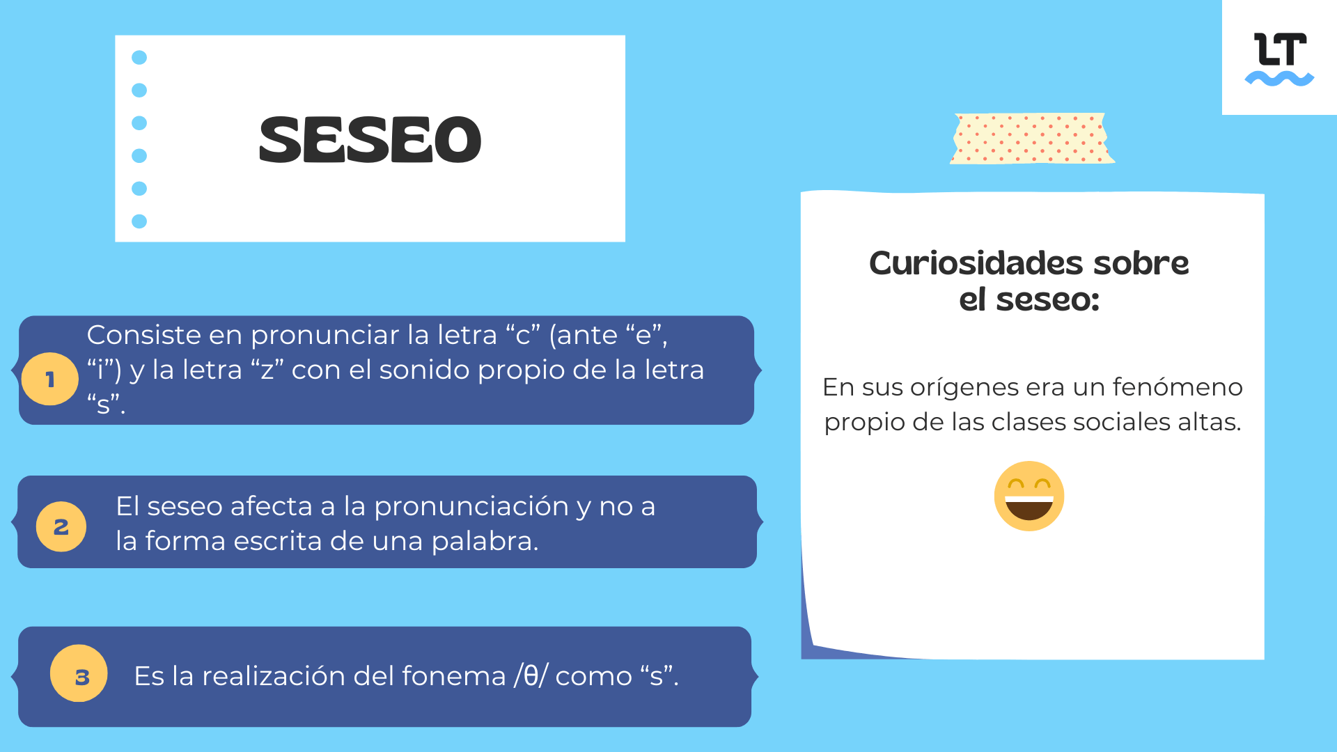 Reglas de pronunciación del seseo y orígenes.