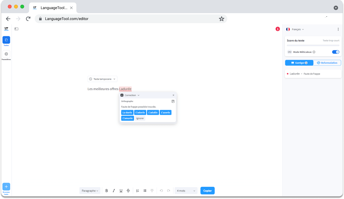 Ajouter des mots inconnus dans le Dictionnaire en commun LanguageTool