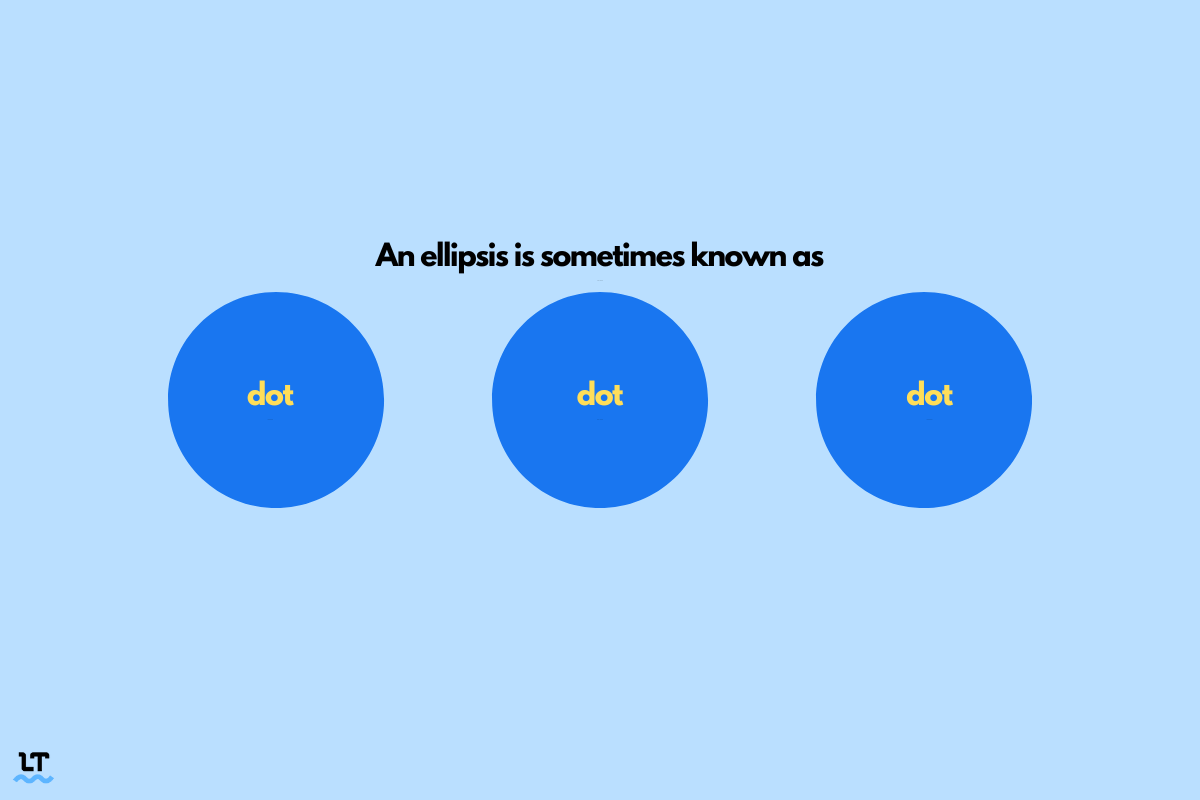 Do you know what the dot dot dot is called? They're a punctuation mark known as an ellipsis. 