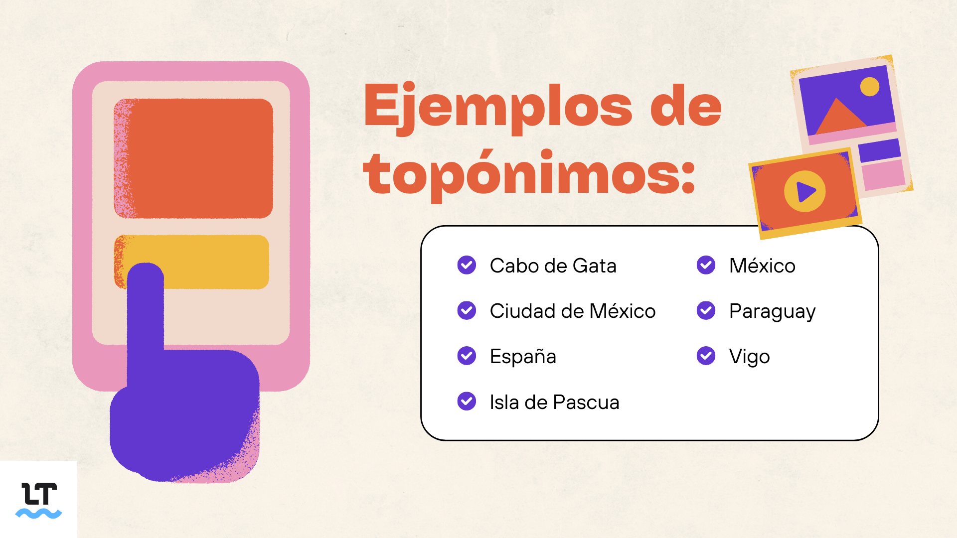 Tipos y clasificación de los topónimos.