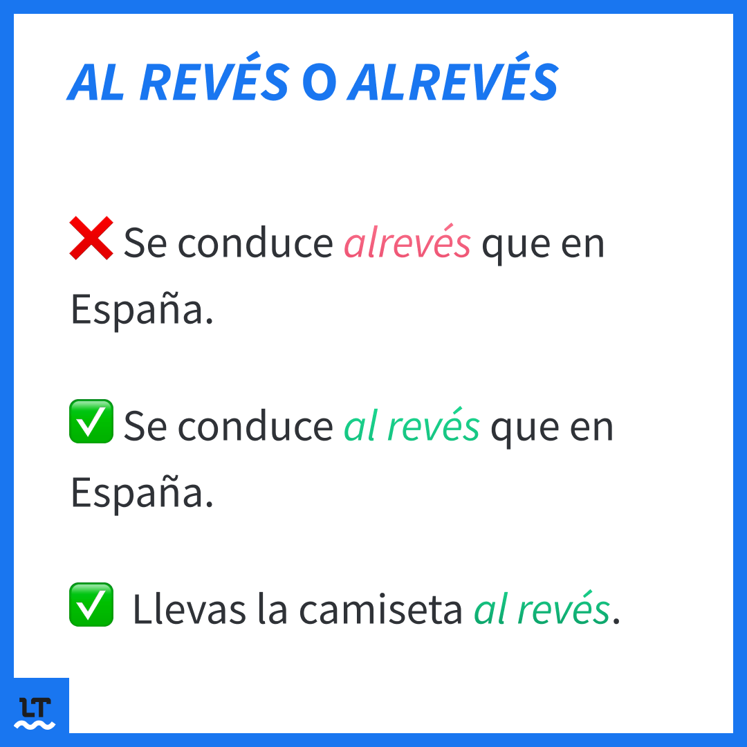 Cuándo se usa al revés o alrevés.