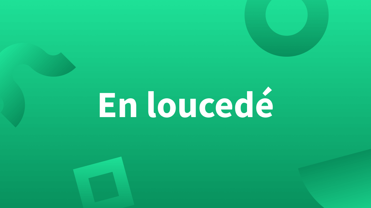 Titre en loucedé sur fond vert