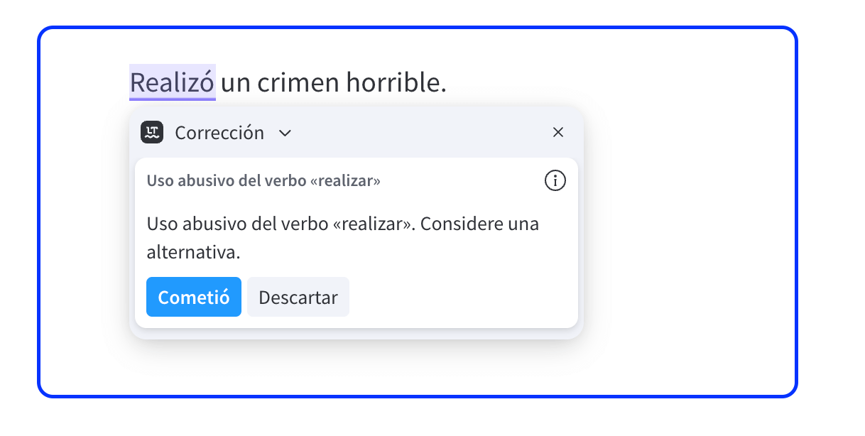 Errores de estilo detectados por LanguageTool.