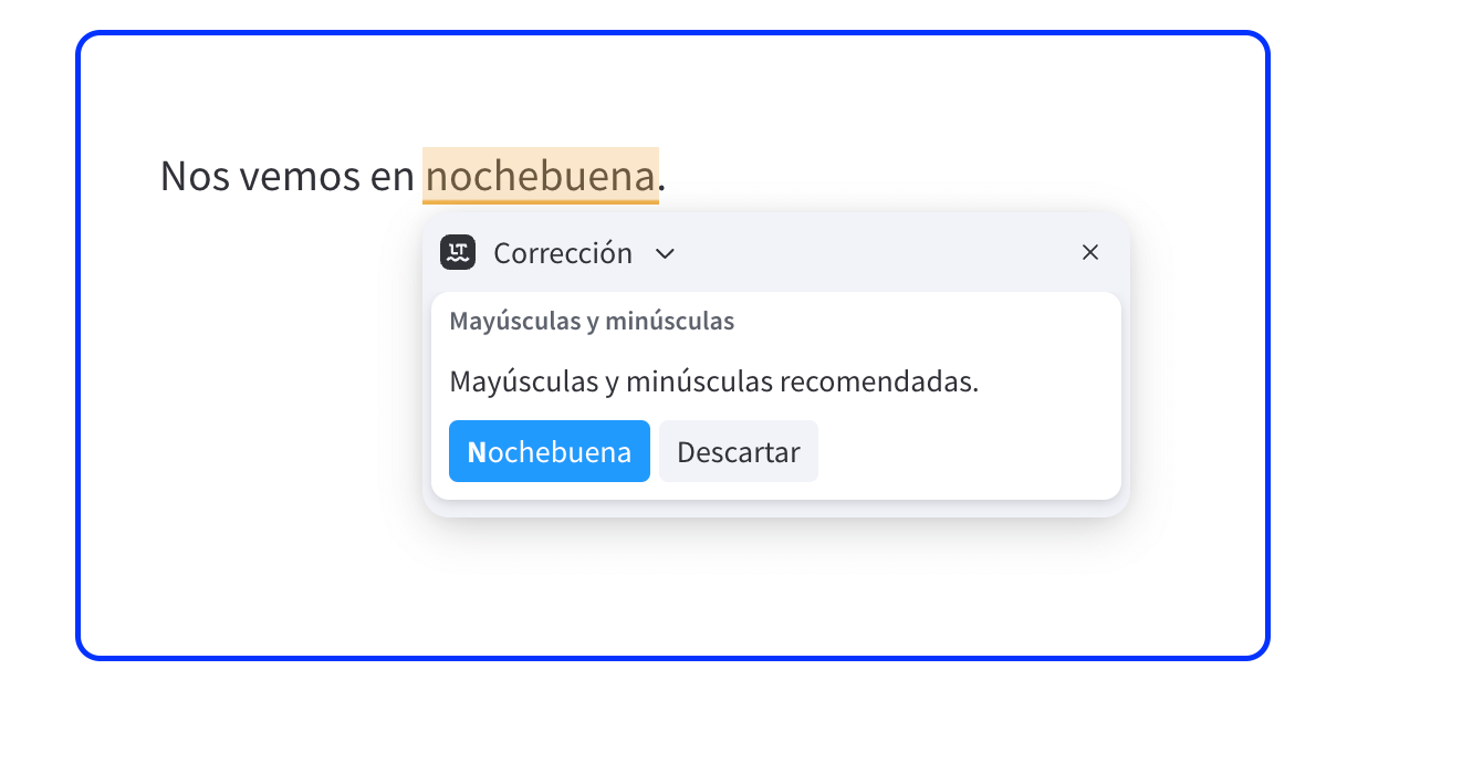 Reglas relacionadas con las mayúsculas y minúsculas en español detectadas por LanguageTool.