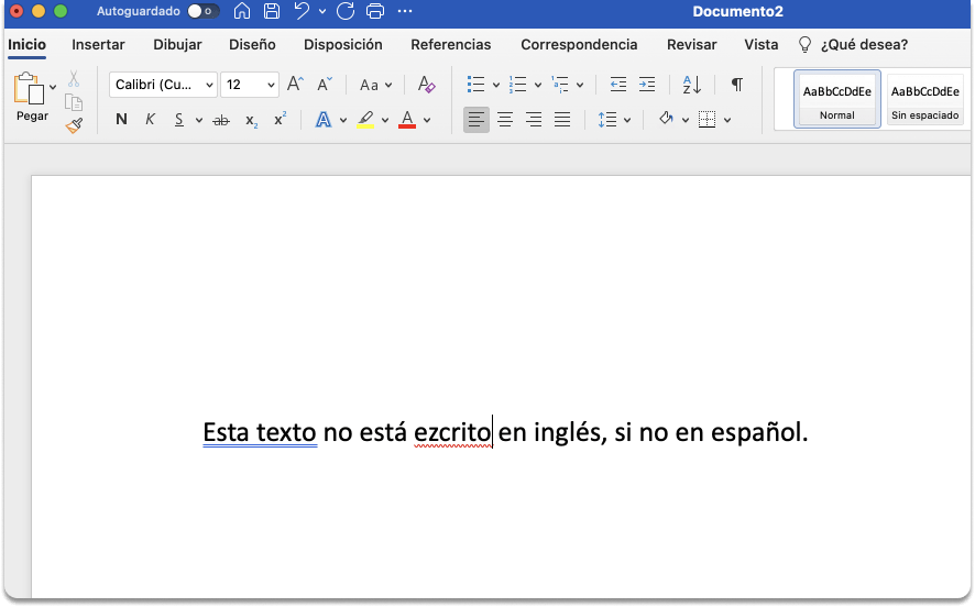 Errores no detectados por el corrector de Word.