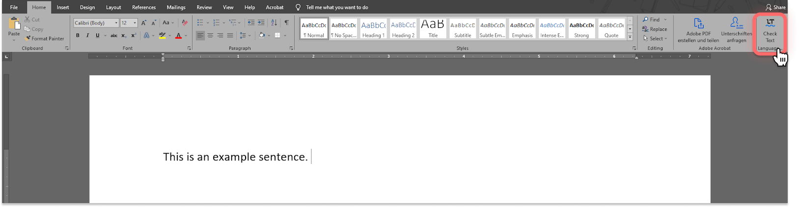 Where to find LanguageTool’s plug-in in Word. 