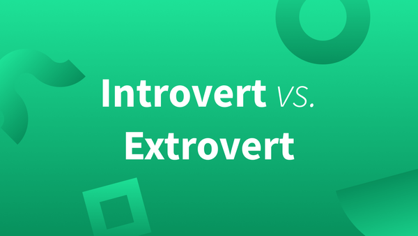 White text over green background reads "Introvert vs. Extrovert."