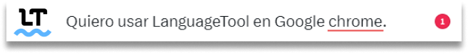 Error detectado por LanguageTool para Google Chrome.