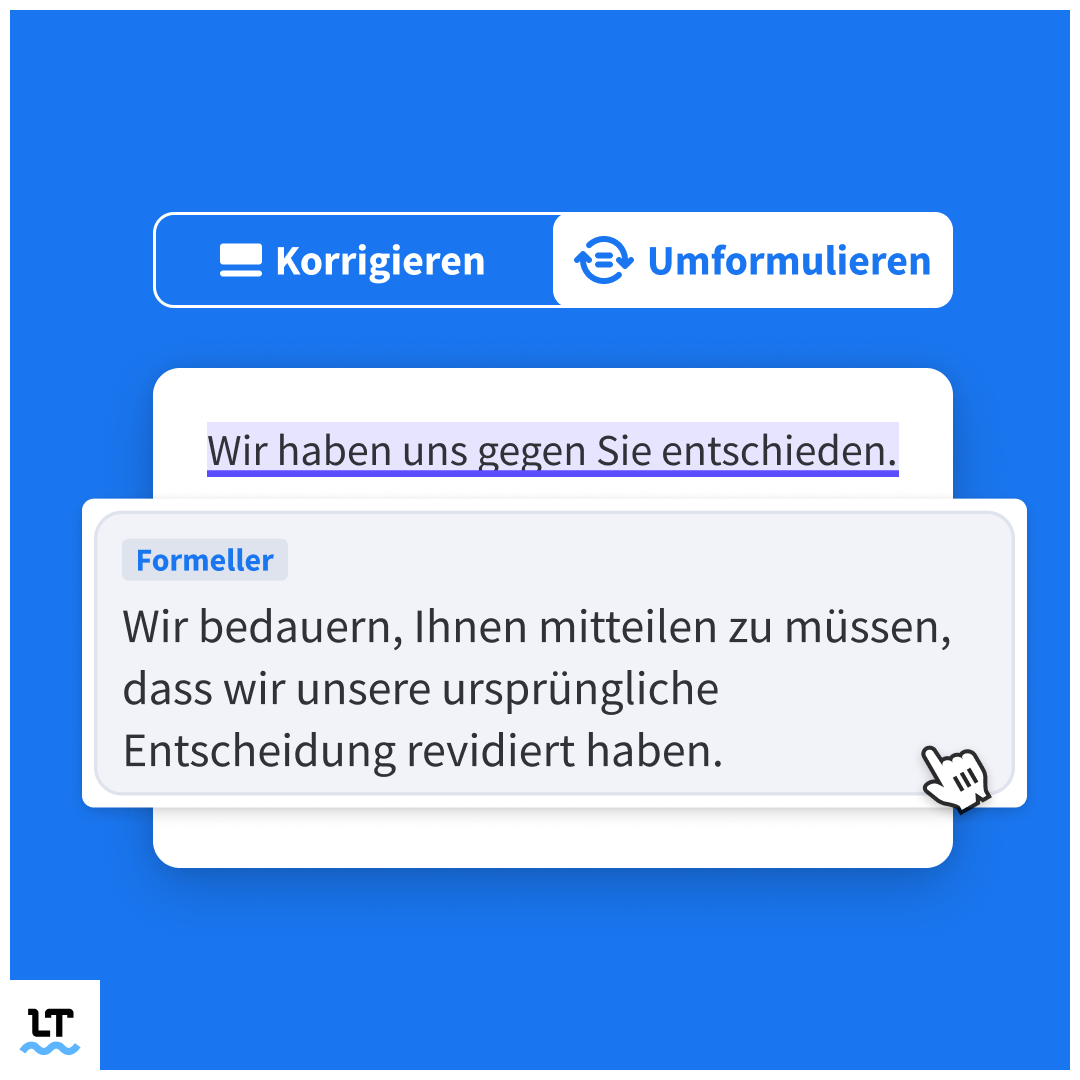 Beispiel für eine Umschreibung eines formellen Satzes