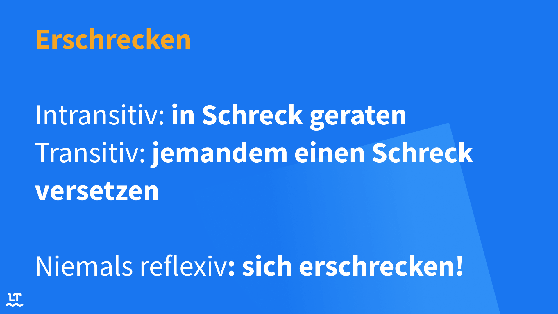 Erschrecken kann je nach Transitivität erschrocken oder erschreckt bilden. 