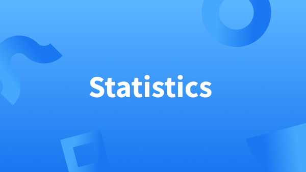 White text over blue background reads "Statistics."