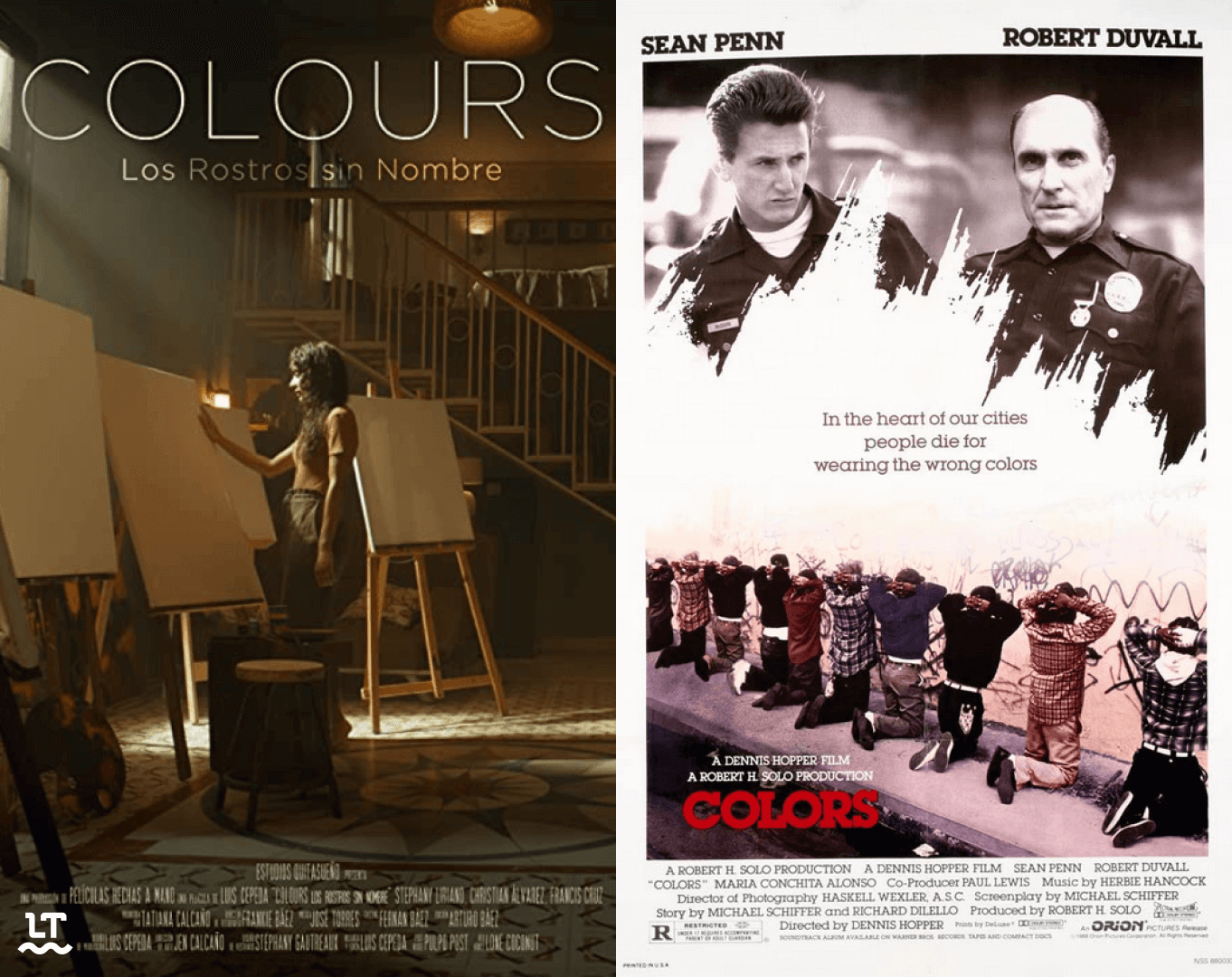 Film names of "colors" and "colours."