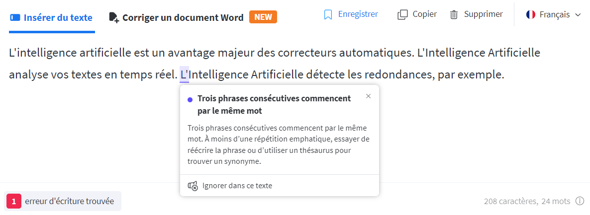 Artificial Intelligence mise au service du correcteur de grammaire et d’orthographe LanguageTool.