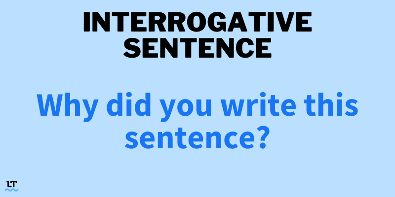 Interrogative sentence: Why did you write this sentence?