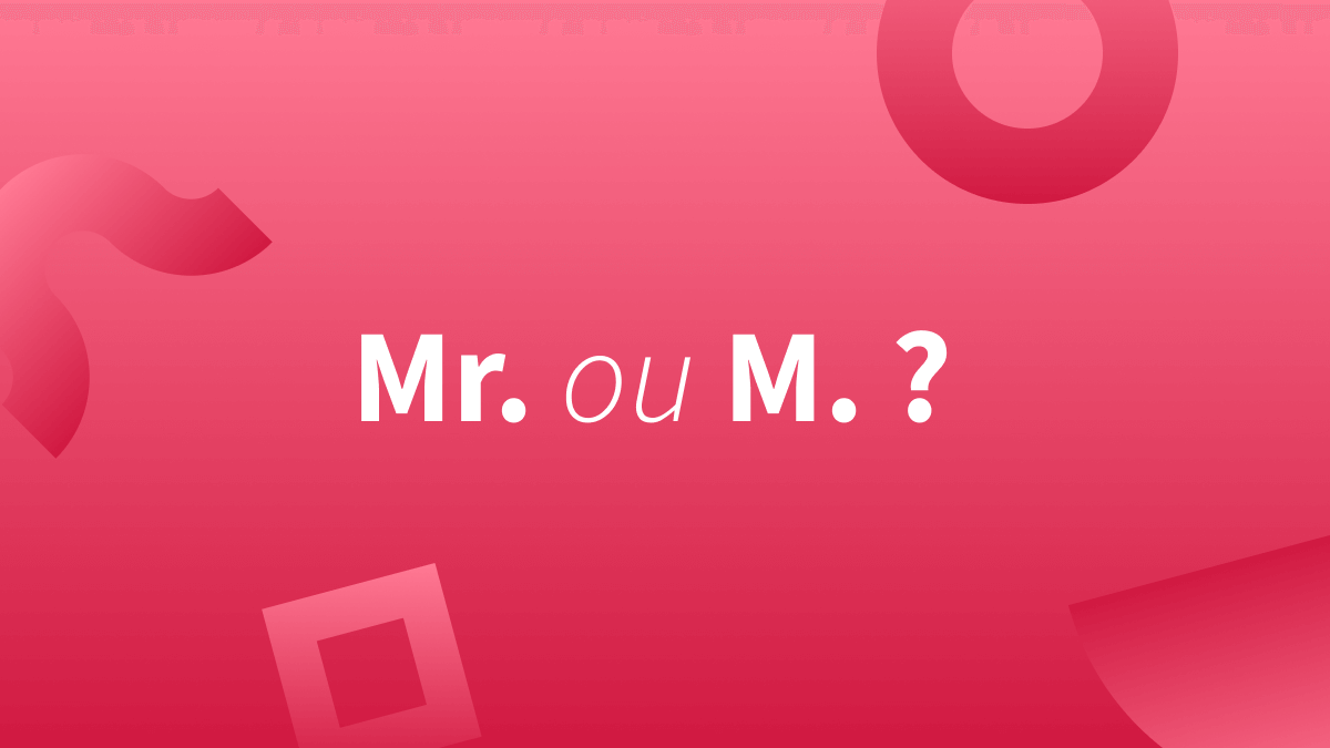 Titre Mr. ou M. sur fond rou