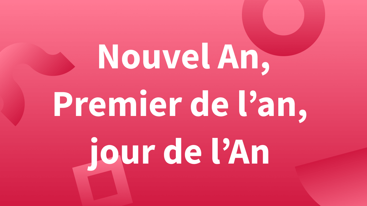 Titre Nouvel An, Premier de l'an, jour de l'An sur fond roug