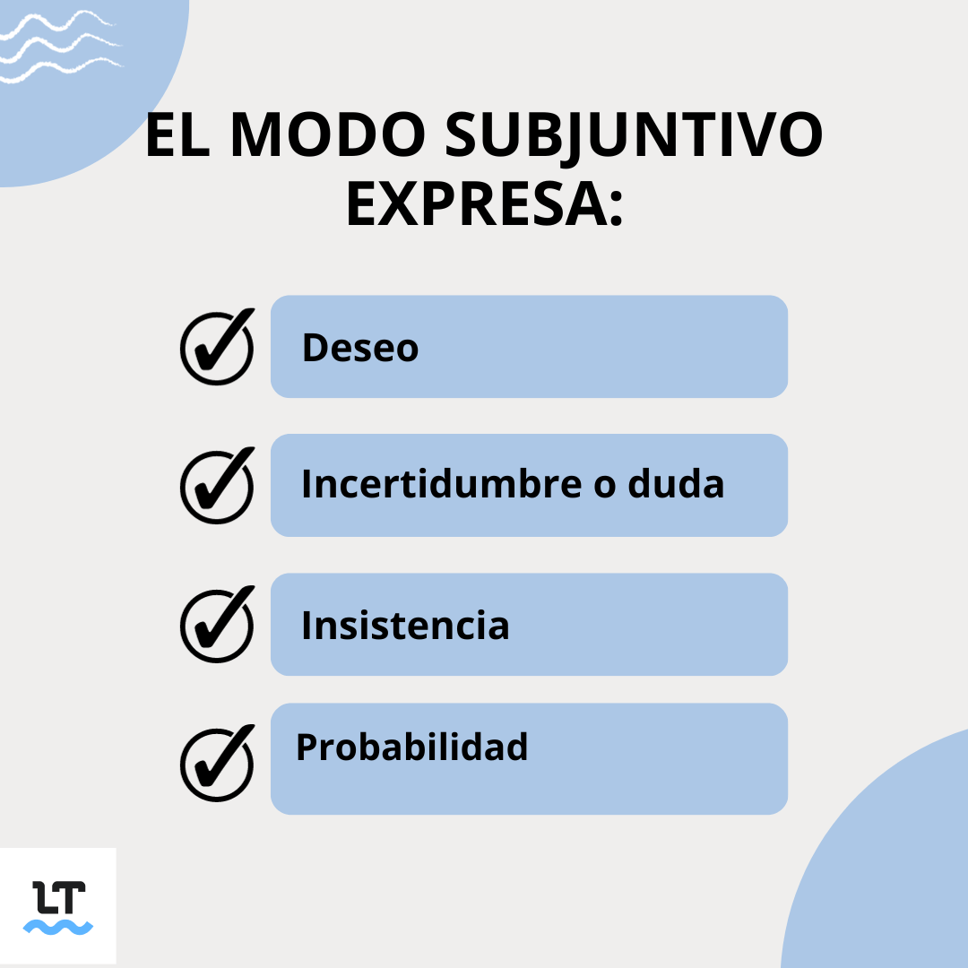 Usos del modo subjuntivo en español.