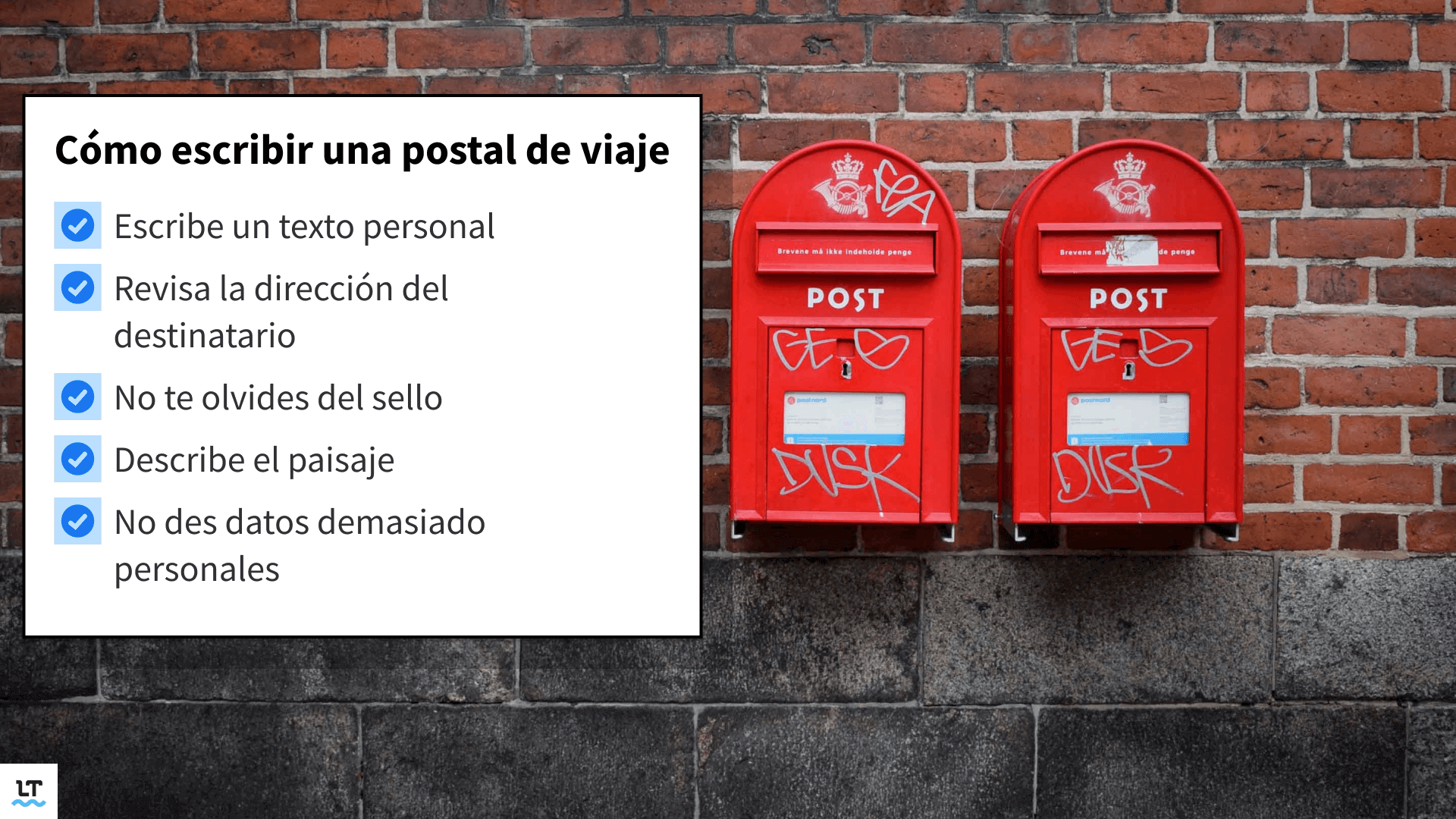 Consejos para escribir una postal de viaje.