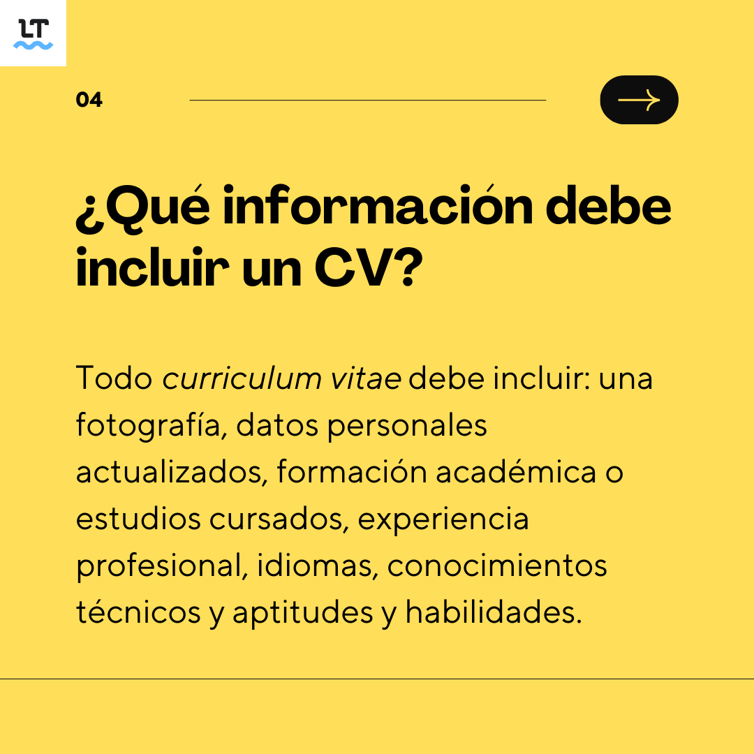 Información indispensable para un CV.