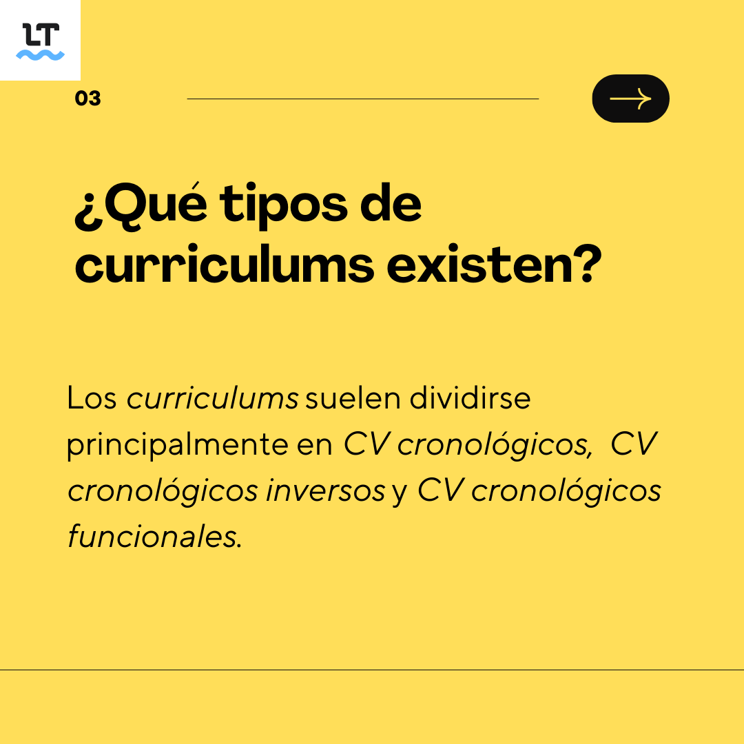 Tipos de CV que puedes usar según tus necesidades.