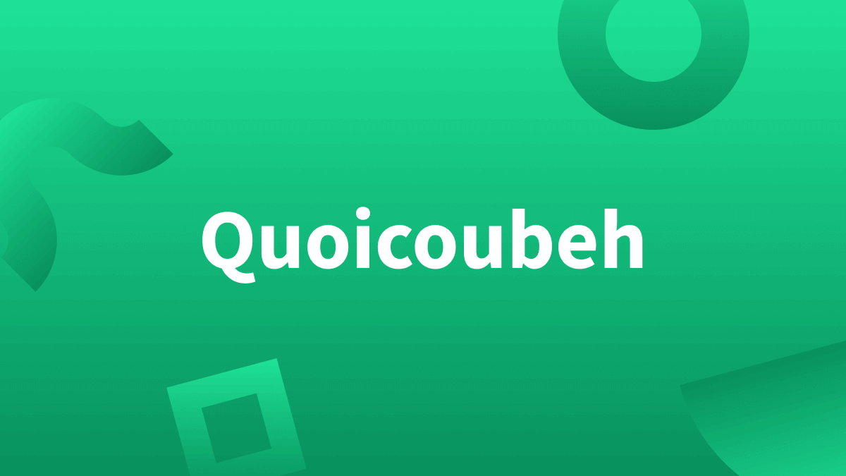 Titre quoicoubeh sur fond vert