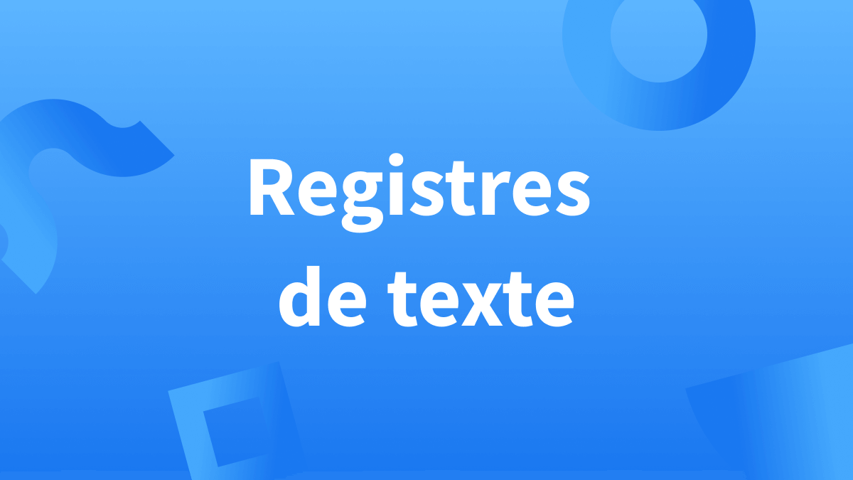 Titre Registres de texte sur fond vle