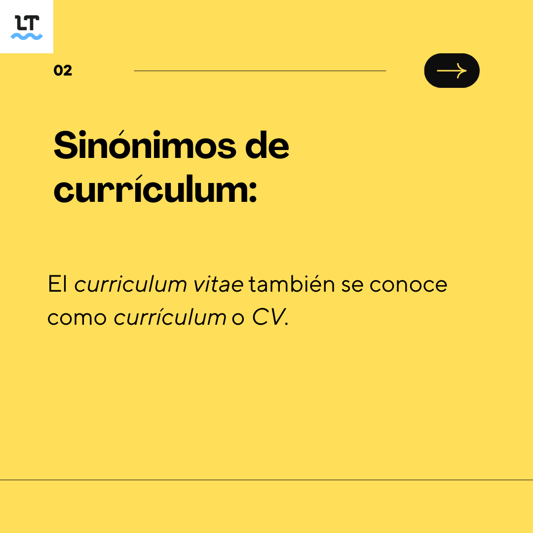 Sinónimos de currículum en español.