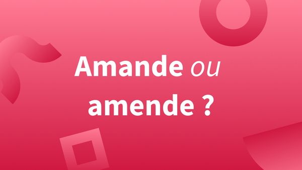 Titre « Amande ou amende » sur fond rouge.