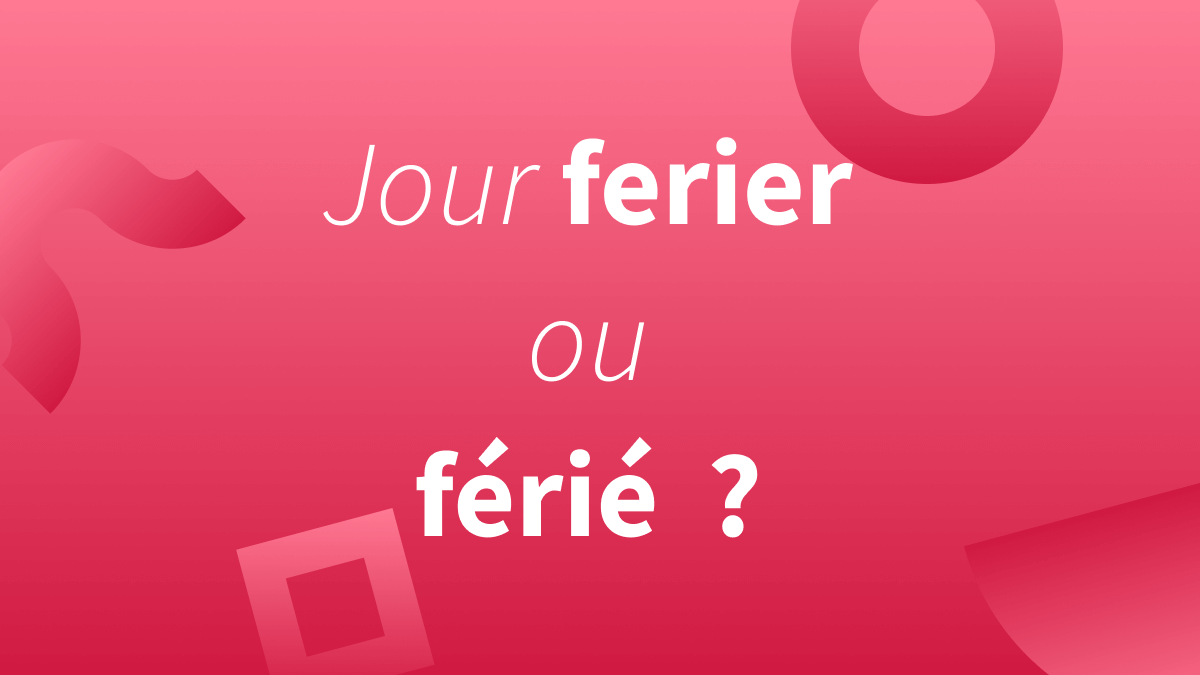 Titre jour ferier ou férié sur fond rouge