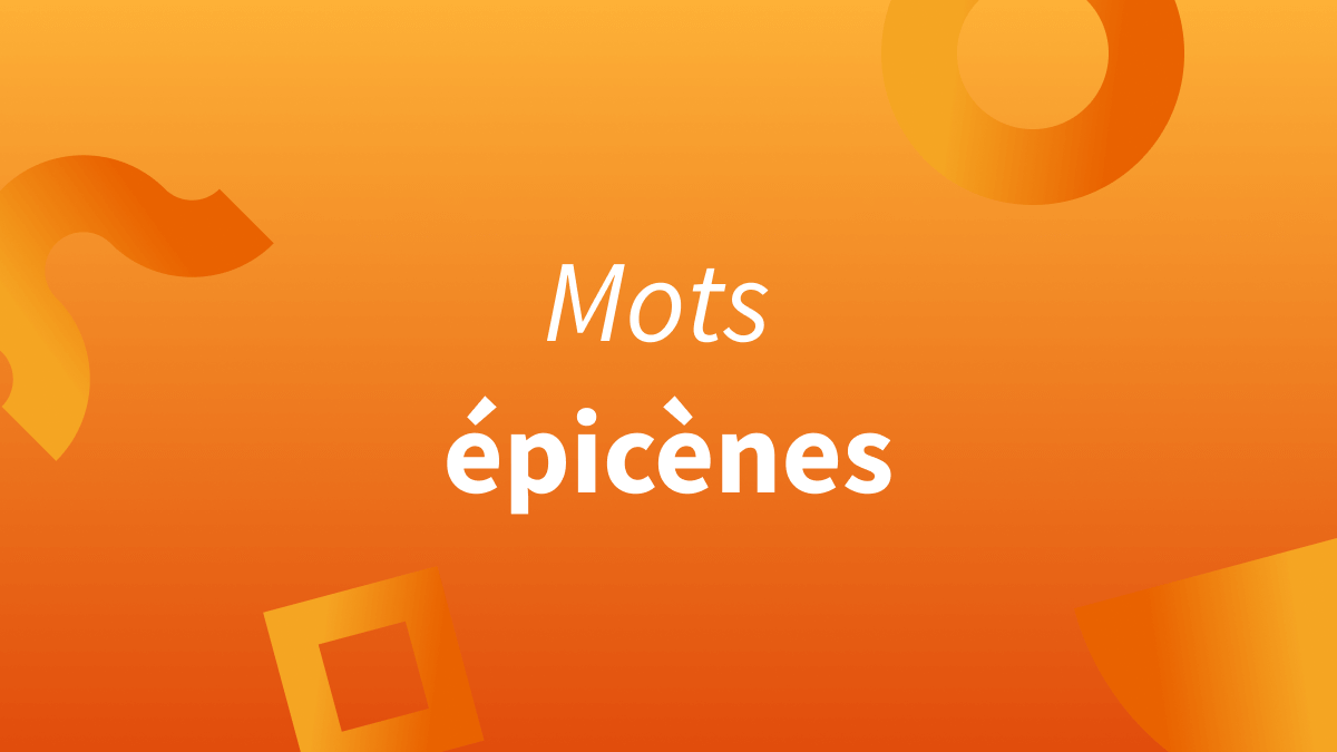 Titre mots épicènes sur fond orange