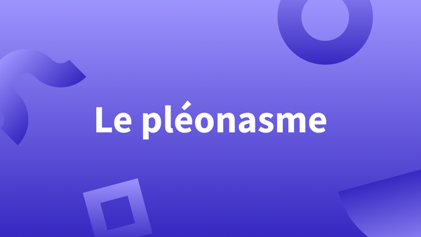 Titre le pléonasme sur fond violet