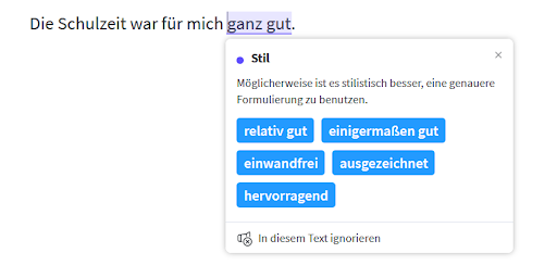 Screenshot für: Die Schulzeit war für mich ganz gut.